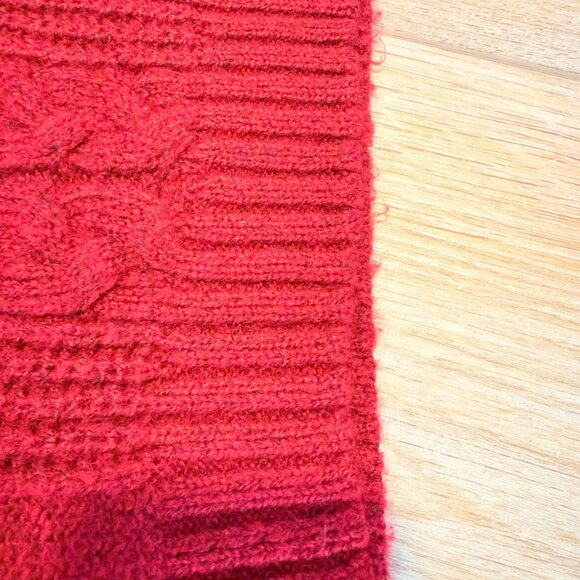 ❤️ Lety & Me Red Cable Knit Cold Shoulder Sweater | Size Medium - Picture 14 of 14